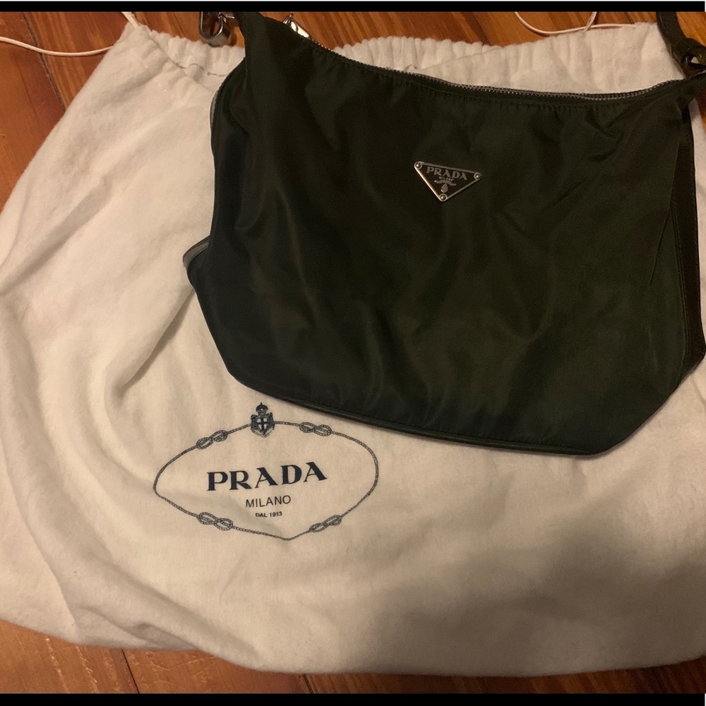 Prada Dark Green Nylon Shoulderbag